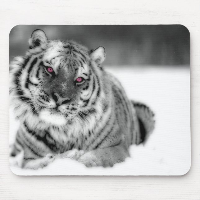 Tapis De Souris Tigre observé par rose (Devant)