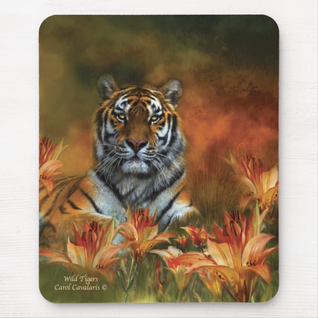 Tapis De Souris Tigres sauvages Mousepad (Devant)