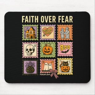 Tapis De Souris Timbre chrétien Halloween Foi sur la peur Croyant