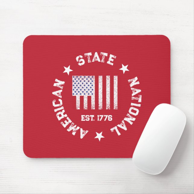 Tapis De Souris Timbre circulaire American State National Est 1776 (Avec souris)
