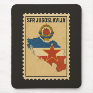 Tapis De Souris Timbre de carte vintage de la RFS Yougoslavie soci