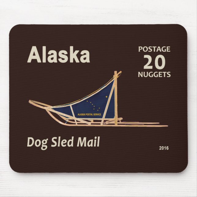 Tapis De Souris Timbre de poste de courrier de traîneau de chien d (Devant)