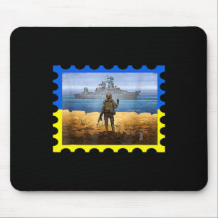 Tapis De Souris Timbre-poste vintage rétro Ukraine Drapeau Fierté