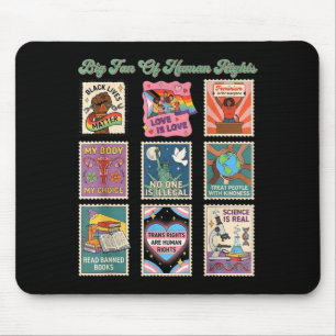 Tapis De Souris Timbre rétro grand fan des droits de l'homme citat