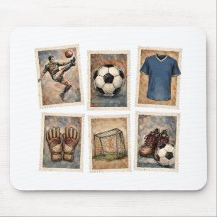 Tapis De Souris Timbres de football vintage Collection de football