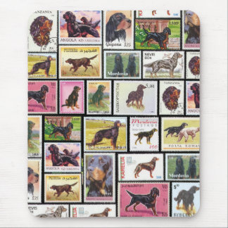 Tapis de souris timbres Gordon Setter vintage du m