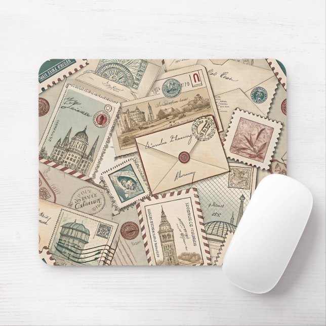 Tapis De Souris Timbres Poscènes vintages Pad (Avec souris)