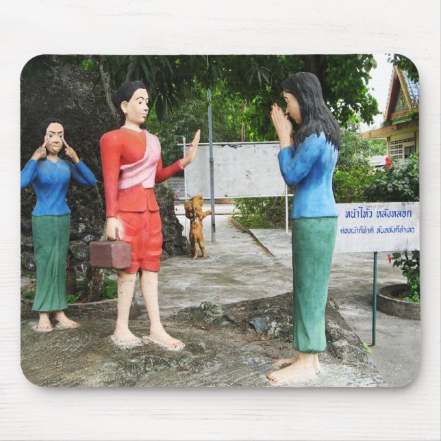 Tapis De Souris Tirer Les Visages Derrière Le Dos (Devant)