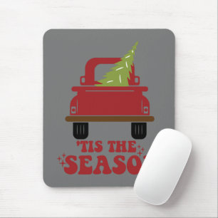 Tapis De Souris Tis The Season Cute Retro Pine Christmas Tree Fami