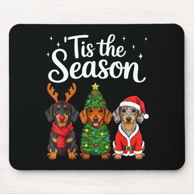 Tapis De Souris Tis The Season Dachshund Christmas Santa Weiner Do (Devant)