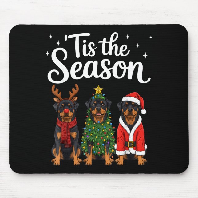 Tapis De Souris Tis The Season Rottweiler Christmas Santa Rottie D (Devant)