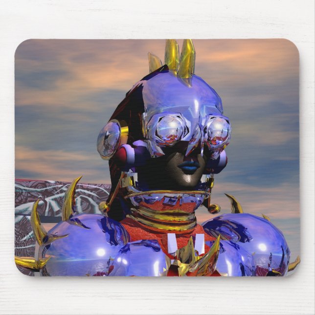 Tapis De Souris TITAN CYBORG PORTRAIT Blue Science Fiction, Scifi (Devant)