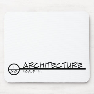 Tapis De Souris Titre Mousepad de dessin d'architecture (foncé)