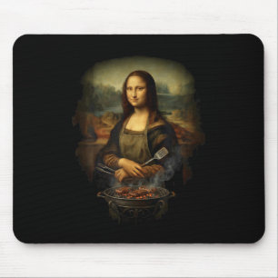 Tapis De Souris Tmaster Bbq Smoker Grill de fête drôle Mona Lisa