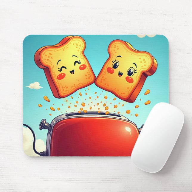 Tapis De Souris Toast Popup d'un grille-pain rouge (Avec souris)