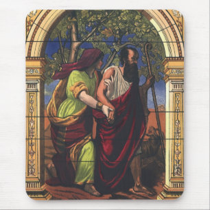 Tapis De Souris Tobit aveugle et femme Anna, Religion vintage