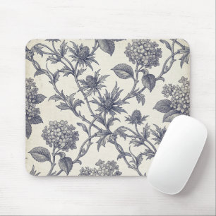Tapis De Souris Toile Botanique Hortensia et Chardon-Marie