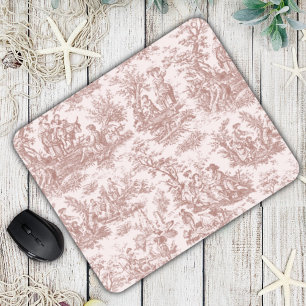 Tapis De Souris Toile de Jouy Vintage Brun Clair de Style Campagna