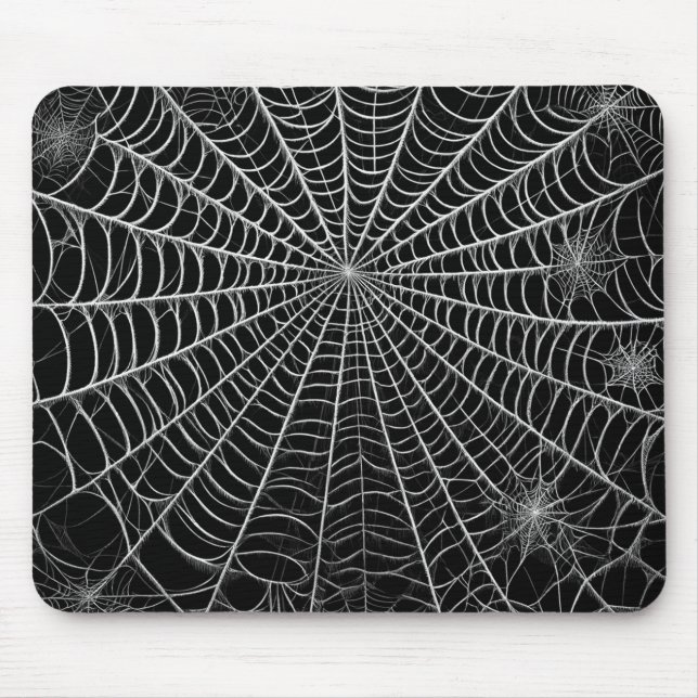 Tapis De Souris Toiles d'araignées noires et blanches Spider Web H (Devant)