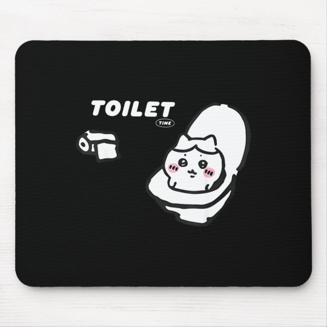 Tapis De Souris Toilet Time Chikawa Meme Tee  (Devant)