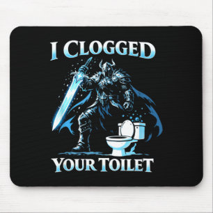 Tapis De Souris Toilette bouchée drôle mème alpha loup stupide