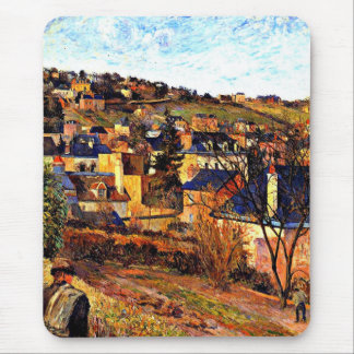 Tapis De Souris Toits bleus de Rouen, peinture de Paul Gauguin