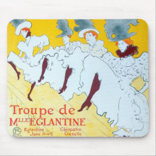 Tapis De Souris Tolouse-Lautrec Dancing Girls Yellow Poster Art