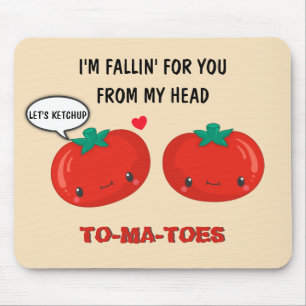 Tapis De Souris Tomates en amour Cute Romantique Saint Valentin