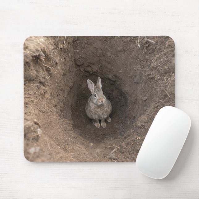 Tapis De Souris Tombé dans le terrier du lapin (Avec souris)
