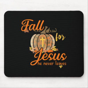 Tapis De Souris Tomber Pour Jésus Il N'A Jamais Feuille Leopard Ci