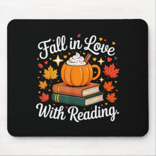 Tapis De Souris Tombez amoureux de la lecture Mug citrouille d'aut