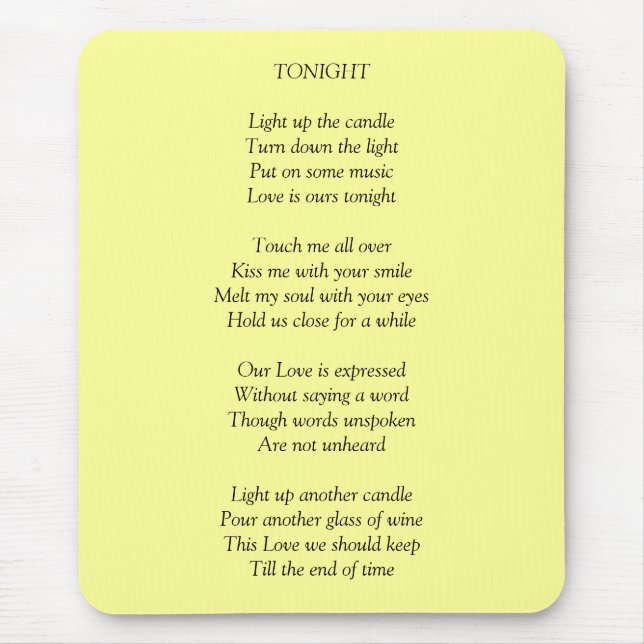 Tapis De Souris TONIGHT/Love (Devant)