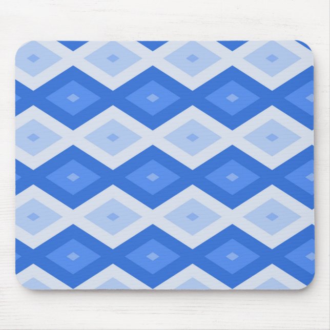 Tapis De Souris Tons de motif de diamant bleu (Devant)