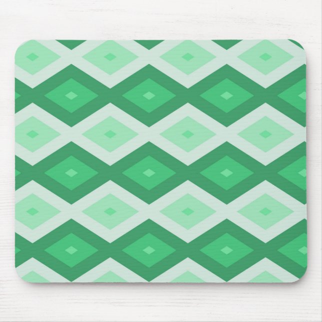 Tapis De Souris Tons de motif diamant vert (Devant)