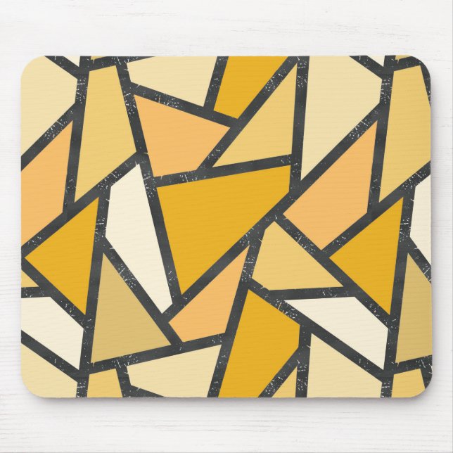 Tapis De Souris Tons de motif en vitrail jaune (Devant)