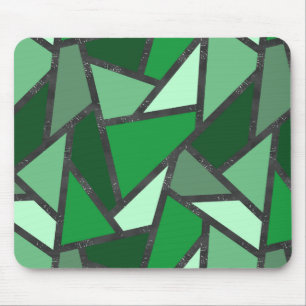 Tapis De Souris Tons de motif en vitrail vert