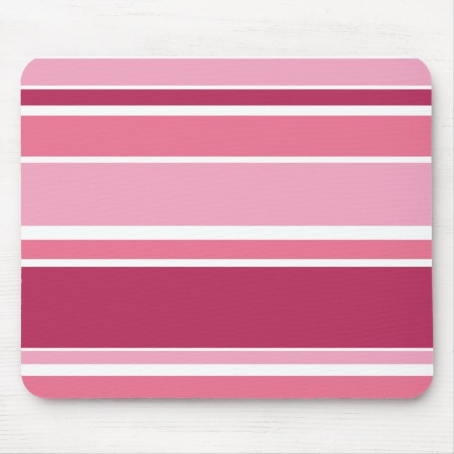 Tapis De Souris Tons de rayures roses (Devant)