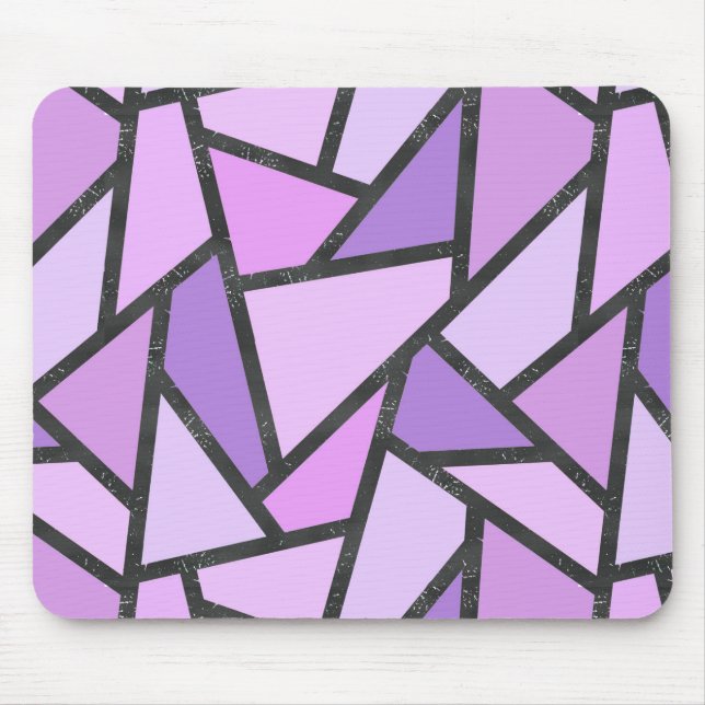 Tapis De Souris Tons du motif en vitrail lilas (Devant)