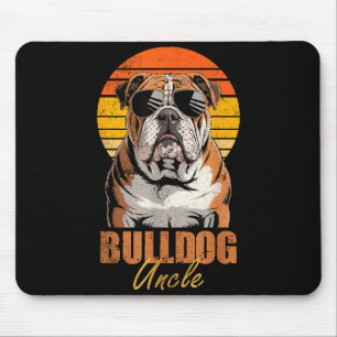 Tapis De Souris Tonton Bulldog Rétro Cool Drôle Vintage Amoureux d