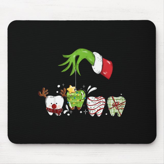 Tapis De Souris Tooth Dentist Dental Istant Teeth Christmas Santa  (Devant)