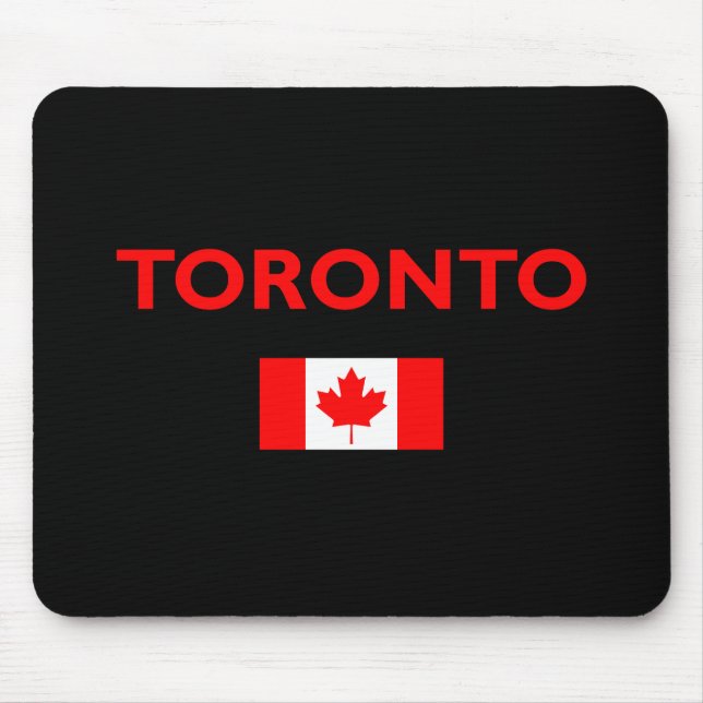 Tapis De Souris Toronto Canada Drapeau canadien Couleur foncée (Devant)