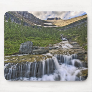 Tapis De Souris Torrent en cascade, Glacier National Park,