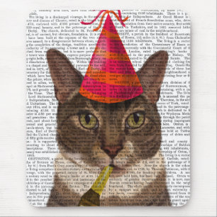 Tapis De Souris Tortoiseshell Cat with Party Casquette