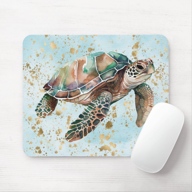 Tapis De Souris Tortue de mer Gold Dream (Avec souris)