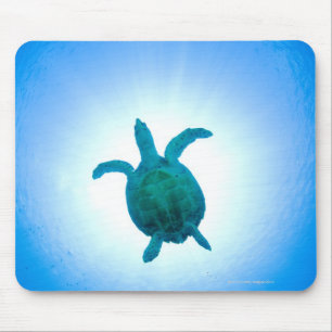 Tapis De Souris Tortue de mer nageant sous l'eau