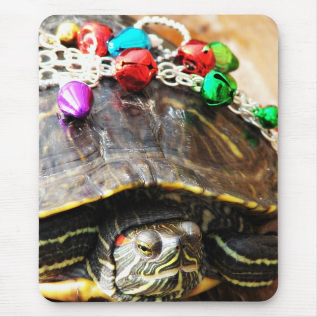 Tapis De Souris Tortue de Noël (Devant)