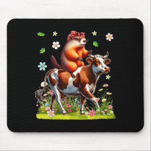 Tapis De Souris Tortue de terre nœud papillon éleveur de vache ama