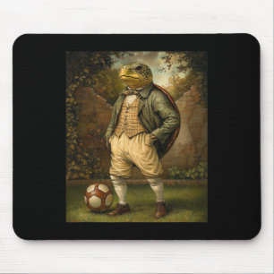 Tapis De Souris Tortue Drôle Jouant au Football Graphique Tortue B