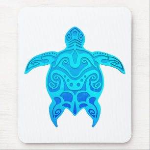 Tapis De Souris Tortue tribale bleue