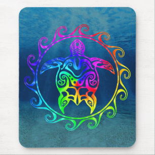 Tapis De Souris Tortue tribale colorée